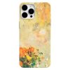 Cicek desenli yagli boya tasarim telefon kilifi