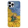 Van gogh ay cicek tarlasi keman tasarimli telefon kilifi