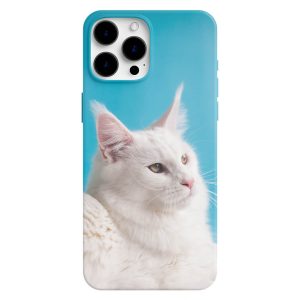 Beyaz Kedi Baskılı Telefon Kılıfı