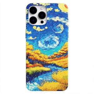 Çok Renkli Manzara Tasarımlı Van Gogh Telefon Kılıfı