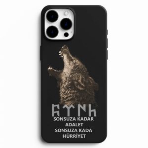 Göktürkçe Türk Ve Kurt Baskılı Telefon Kabı Tasarla