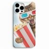 kedi ve popcorn resimli telefon kilifi