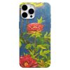kirmizi gul tasarimli art telefon kilifi