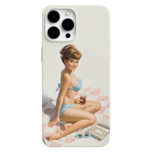 Pin Up Girl Mavi Bikinili Kadın Tasarımlı Telefon Kılıfı