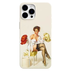 Pin Up Girl Peruk Deneyen Kadın Telefon Kılıfı