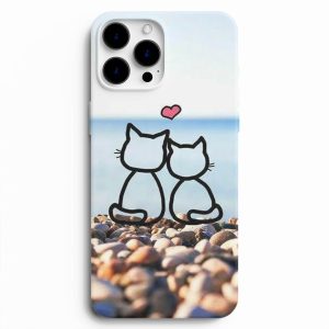 Sahilde Kedi Siluet Telefon Kılıfı