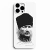 siyah beyaz resimli kemal ataturk telefon kilifi 048435