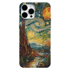 Van Gogh Gece Manzaralı Boyama Tasarımlı Telefon Kılıfı