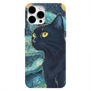 Van Gogh  Siyah Kedi Telefon Kılıf