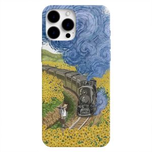 Ay Çiçek Tarlasından Geçen Tren Van Gogh Telefon Kılıfı