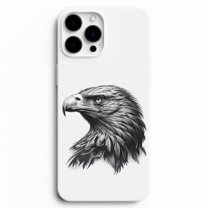 Kara Kartal Vektör Siluet Telefon Kılıfı