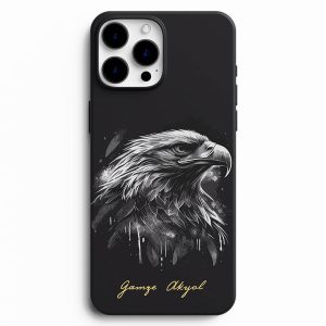 Siyah Beyaz Kartal Resimli Telefon Kılıfı