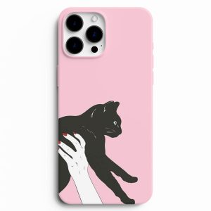 Siyah Kedi Baskılı Telefon Kılıfı