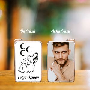 Üç Hilal Kurt Baskılı Kişiye Özel Çakmak