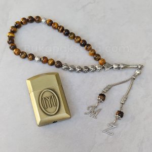 Kayı Sembolü Çakmak Ve Kaplan Gözü Tesbih