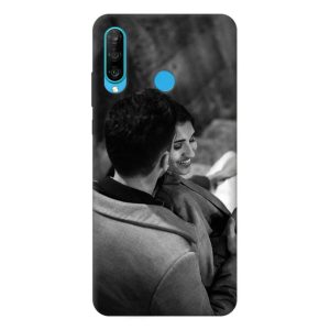 Huawei P30 Lite Resimli Telefon Kılıfı - Siyah Beyaz