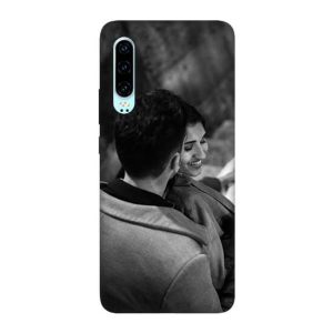 Huawei P30 Resimli Telefon Kılıfı - Siyah Beyaz