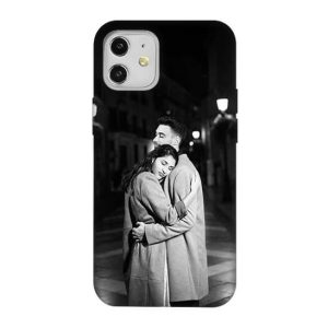 iPhone 12 Resimli Telefon Kılıfı - Siyah Beyaz
