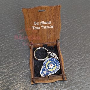 Polise Hediye Anahtarlık Ve Ahşap Hediye Kutusu