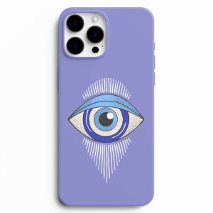Göz Desenli Mor Silikon Telefon Kılıfı