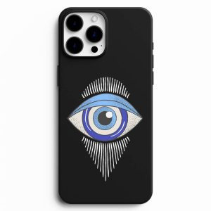 Göz Desenli Siyah Telefon Kılıfı