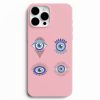 goz desenli tasarim pembe telefon kilifi