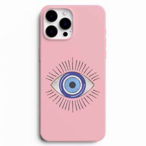 Göz Tasarımlı Özel Pembe Renk Telefon Kılıfı