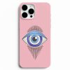 goz tasarimli pembe renk silikon telefon kilifi