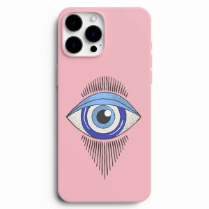 Göz Tasarımlı Pembe Renk Silikon Telefon Kılıfı