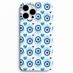 Nazar Boncuğu Ve Kalp Desenli Telefon Kılıfı