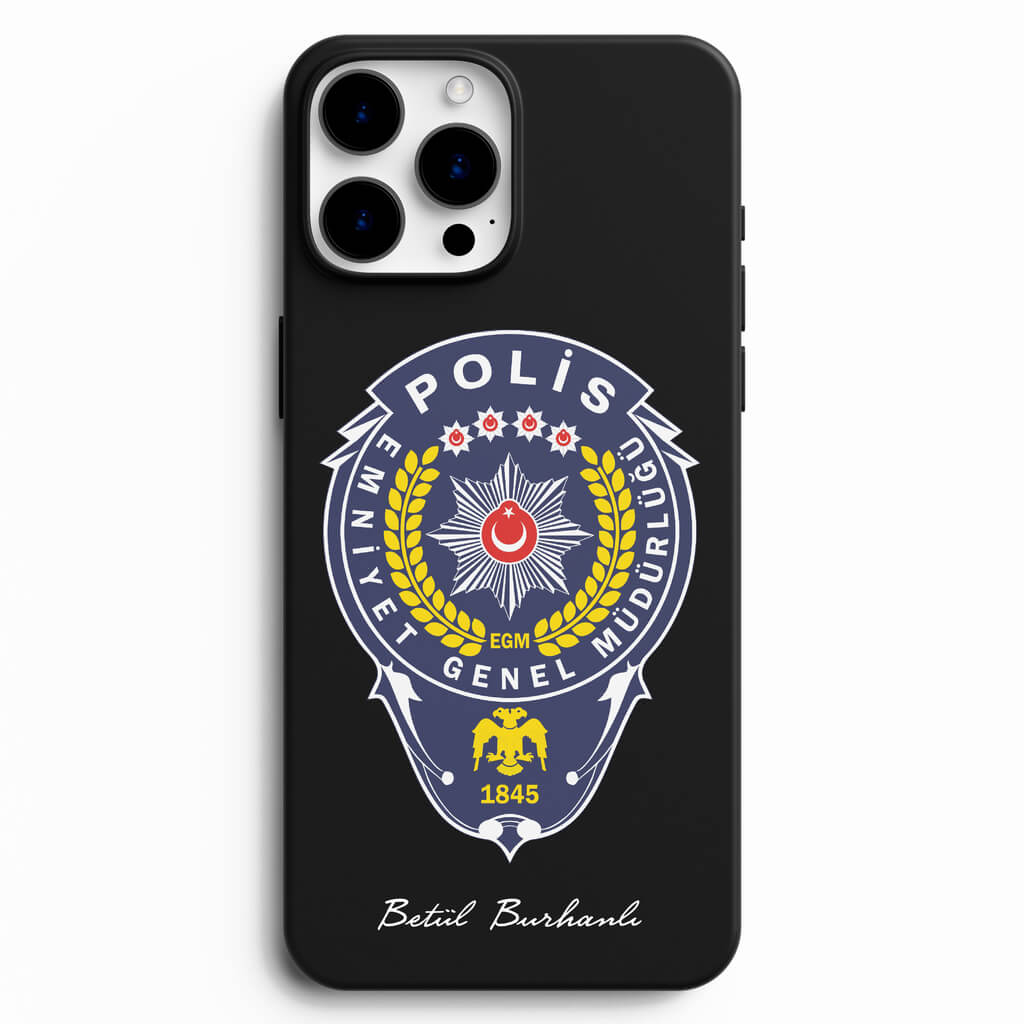 Polis Logosu İsme Özel Telefon Kılıfı