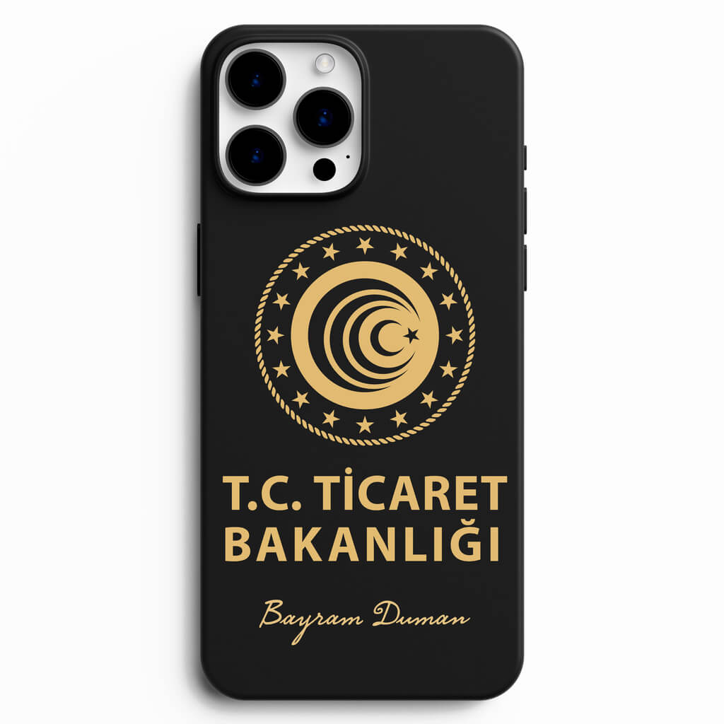 Ticaret Bakanlığı Logosu Tasarımlı İsme İsme Özel Telefon Kılıfı