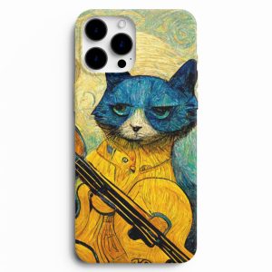 Van Gogh Gitar Çalan Kedi Telefon Kılıfı