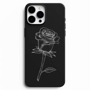 Çizim Tasarımlı Gül Resimli Telefon Kılıfı