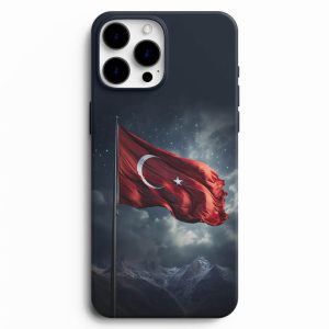 Karanlık Gecede Dalgalanan Bayrak Tasarımlı Telefon Kılıfı