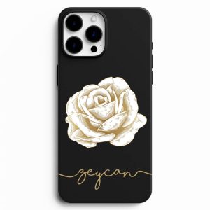 Kişiye Özel Beyaz Gül Resimli Telefon Kılıfı