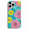 sari ve pembe cicek desenli telefon kilifi 43