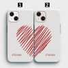 sevgililere ozel kalp ve tarih baskili ikili telefon kabi