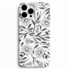 siyah beyaz cicek desenli telefon kilifi