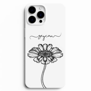 Siyah Beyaz Papatya Tasarımlı Telefon Kılıfı