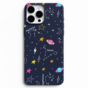 Astroloji Tasarımlı Siyah Telefon Kılıfı
