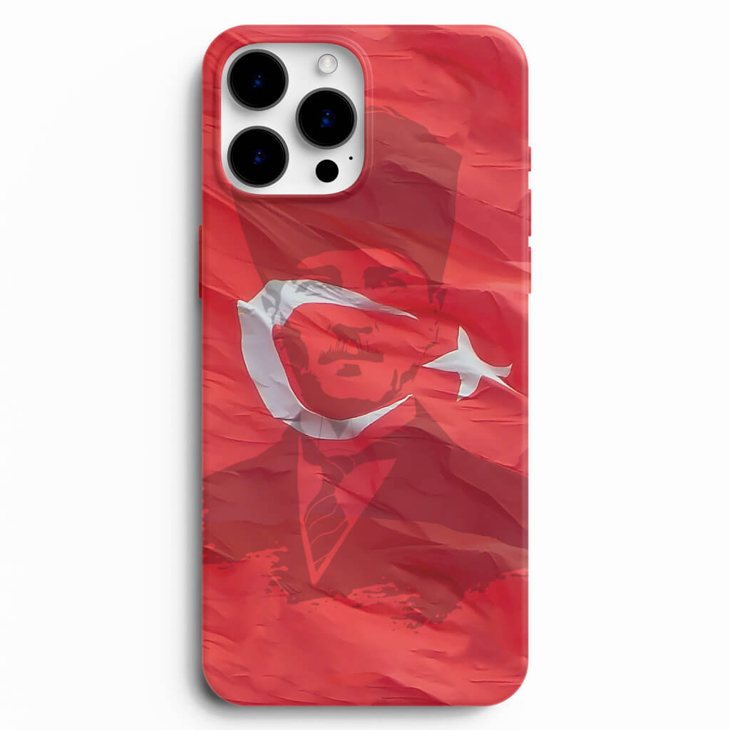 Atatürk Ve Bayrak Tasarımlı Telefon Kılıfı