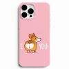i love you ve kopek baskili telefon kilifi