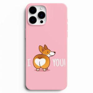 I Love You Ve Köpek Baskılı Telefon Kılıfı
