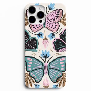 Kelebek Ve Çiçek Desenli Telefon Kılıfı