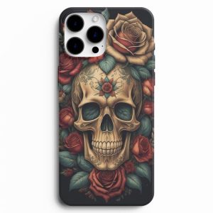 Kuru Kafa Ve Gül Desenli Telefon Kılıfı
