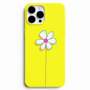Papatya Desenli Sarı Telefon Kılıfı