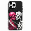 pembe ve beyaz iskelet cift tasarimli telefon kilifi