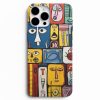 picasso kolaj yuz desenli telefon kilifi