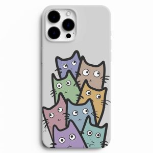Renkli Kedi Desenli Telefon Kılıfı